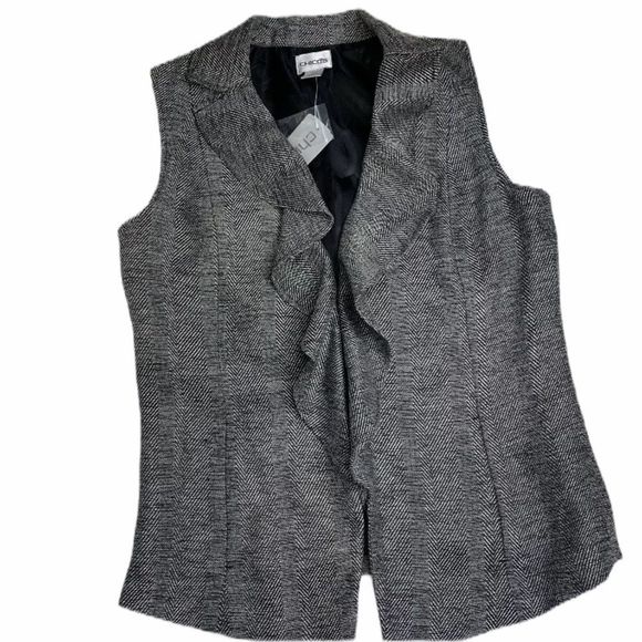 CHICO’S Ruffle Karissa Vest Jacket - Picture 1 of 7